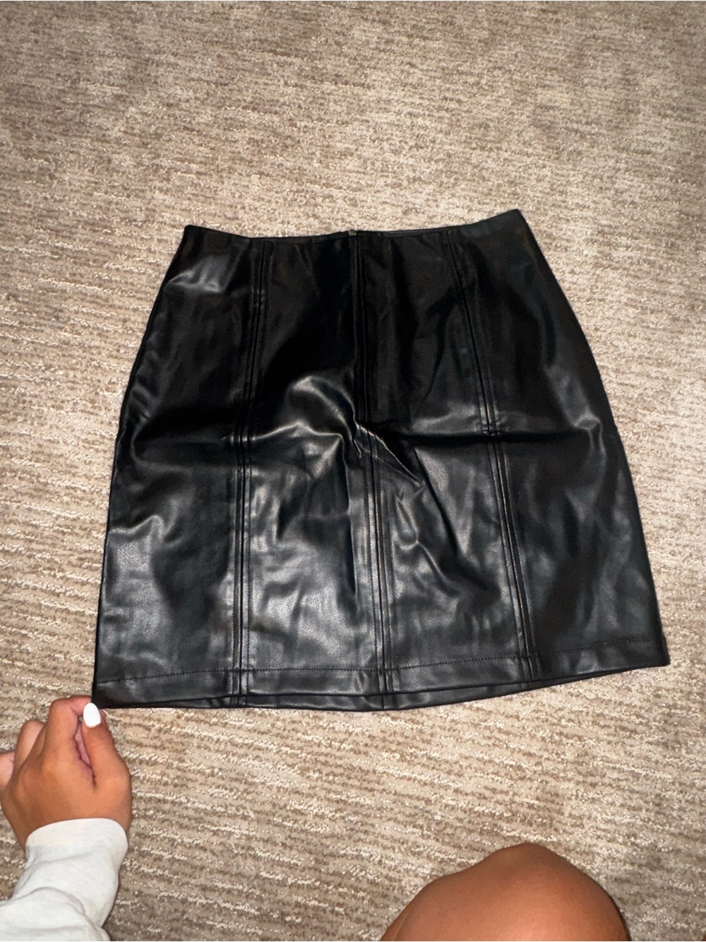 Mango Black Faux Leather Mini Skirt